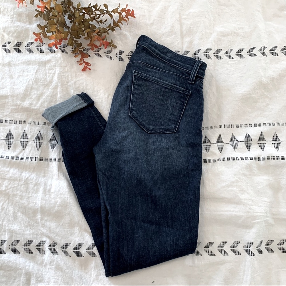 J brand stretch skinny dark wash jeans